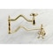 Kingston Brass KS2107AX Heritage Wall Mount Pot Filler, Brushed Brass KS2107AX - alternate 3